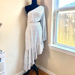 White spot midi dress